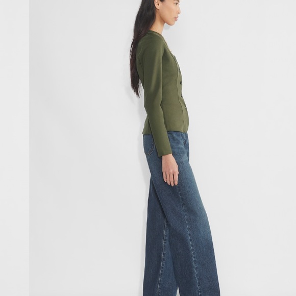 Wilfred Felice Ponte Top Ponte-knit button-up blouse Size 4 Green - Picture 4 of 15